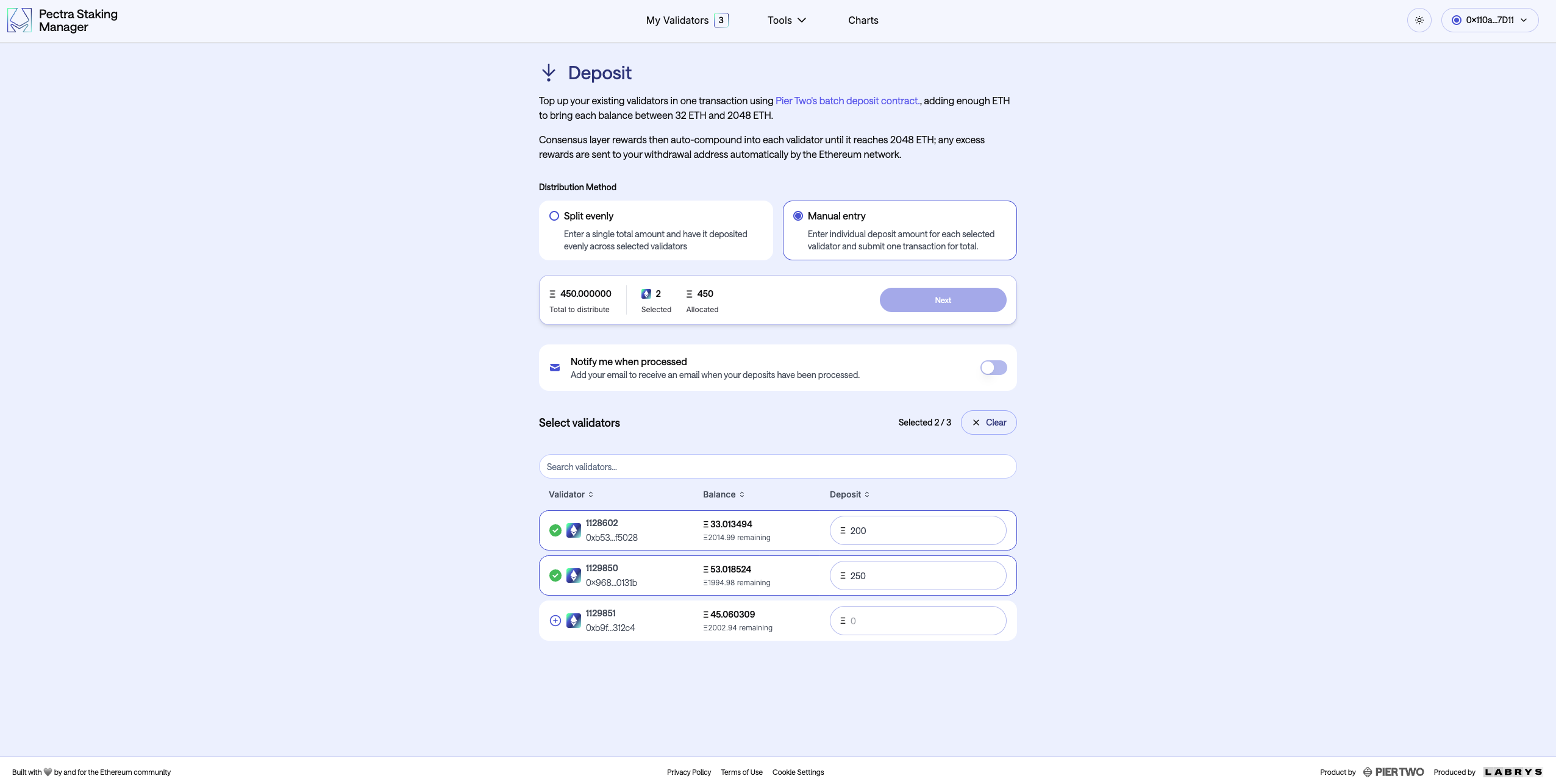 Deposit_Pectra Staking Manager